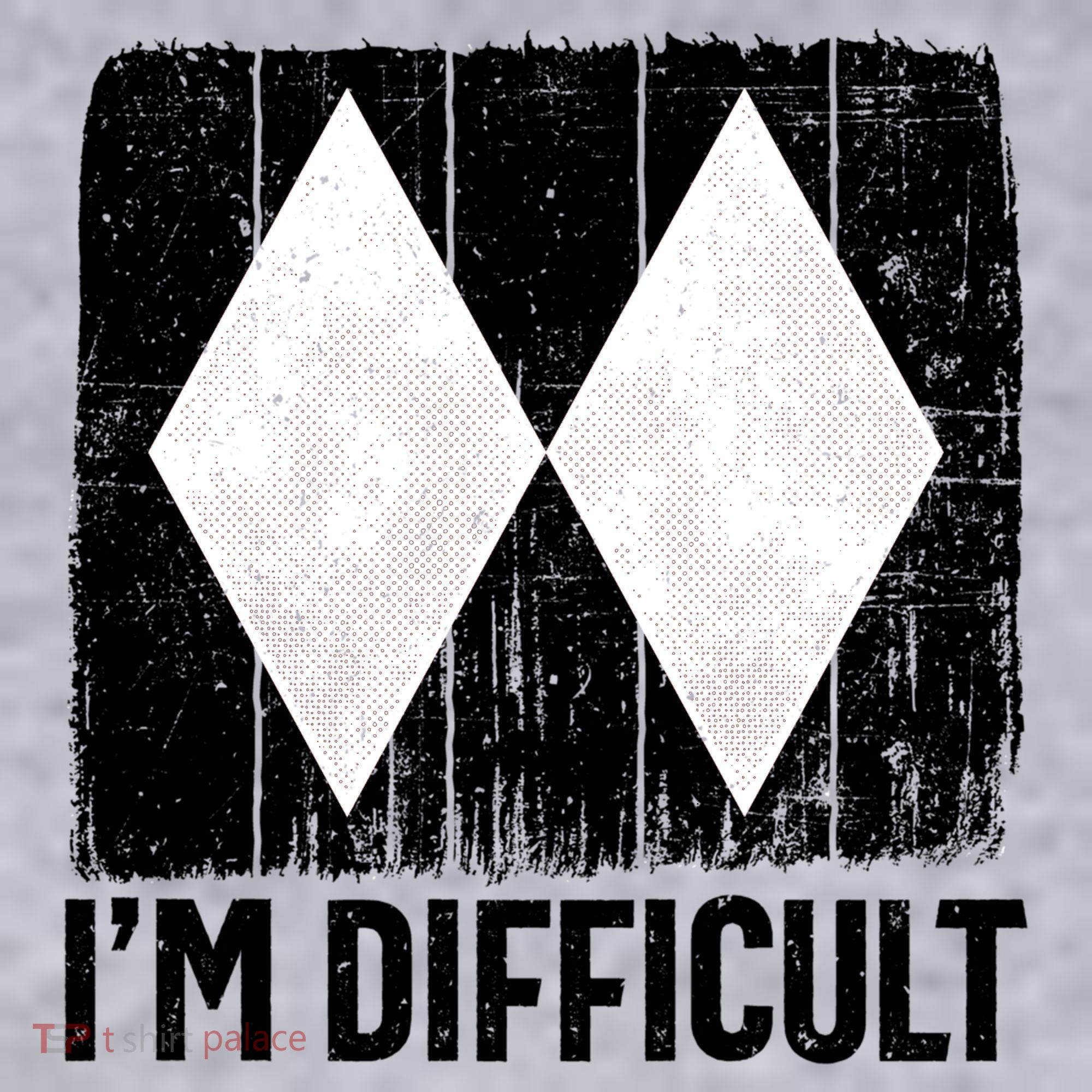 Im Difficult Double Black Diamond Ski Snowboard Gift Women's Racerback Cropped Tank