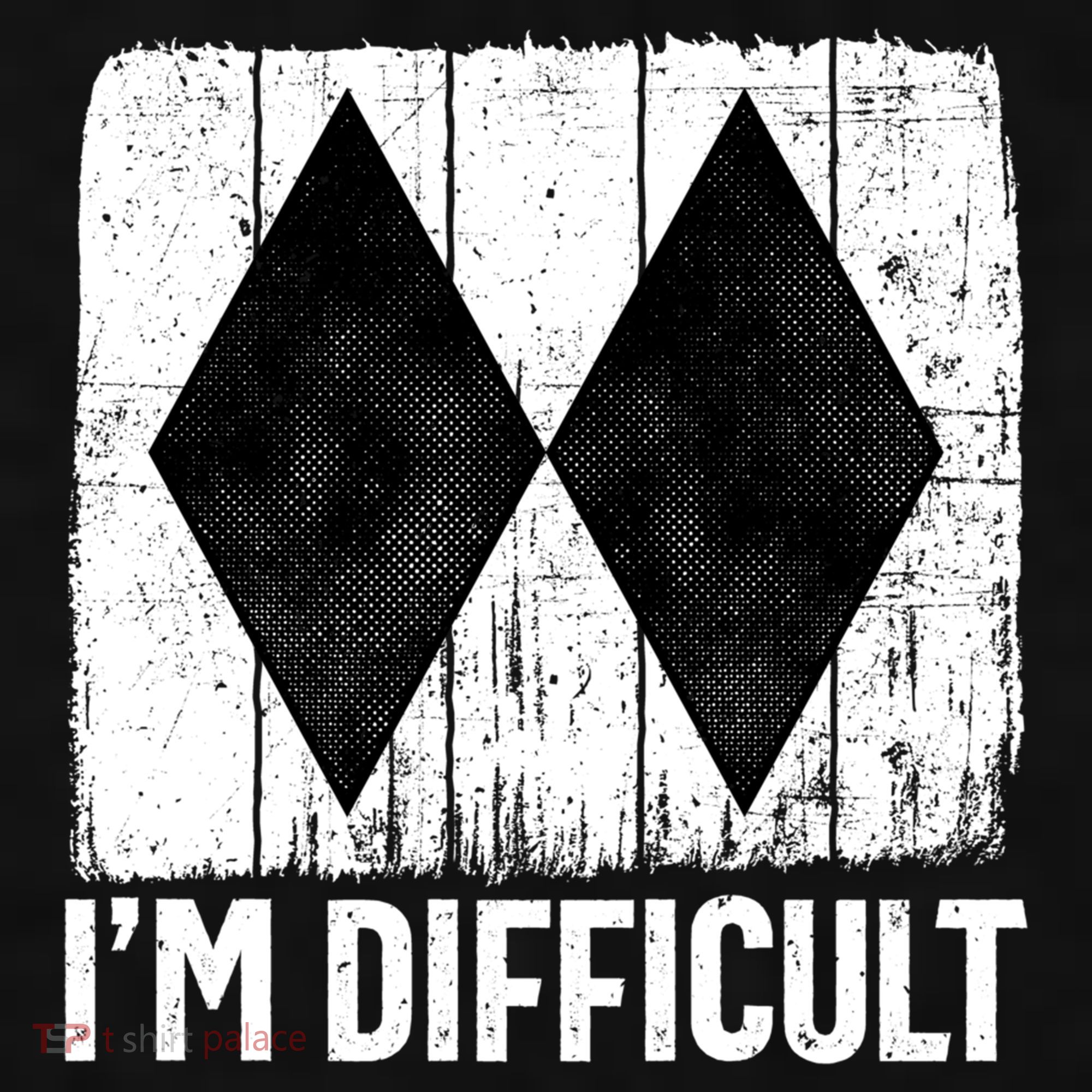 Im Difficult Double Black Diamond Ski Snowboard Gift Ladies PosiCharge Tri-Blend Wicking Tank