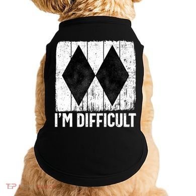 Im Difficult Double Black Diamond Ski Snowboard Gift Doggie Tank