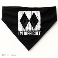 Im Difficult Double Black Diamond Ski Snowboard Gift USA-Made Doggie Bandana thumb 0