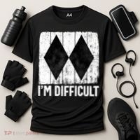 Im Difficult Double Black Diamond Ski Snowboard Gift Cooling Performance Crew T-Shirt thumb 3
