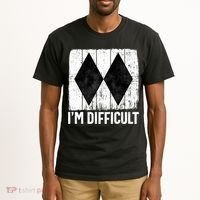 Im Difficult Double Black Diamond Ski Snowboard Gift Tall T-Shirt thumb 2