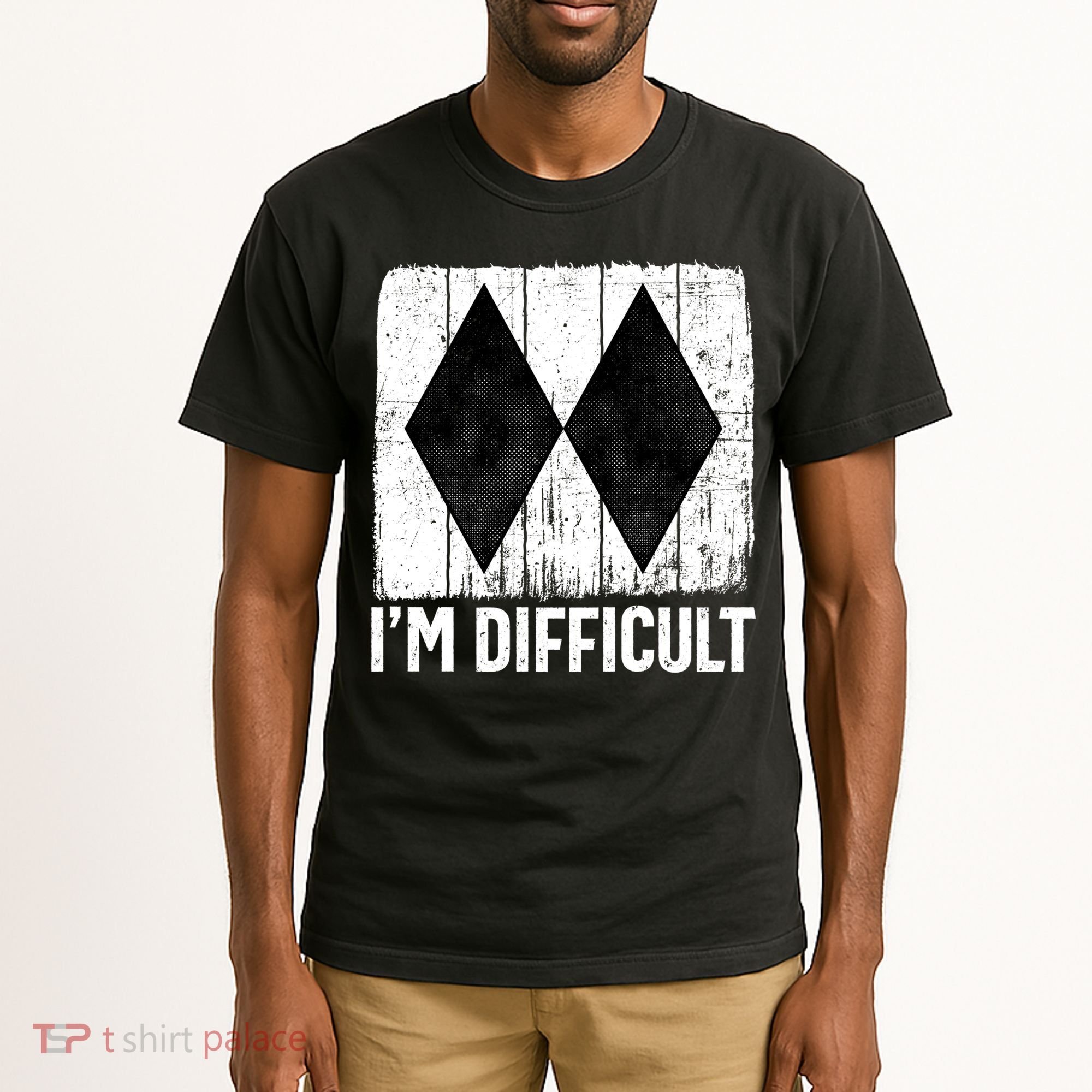 Im Difficult Double Black Diamond Ski Snowboard Gift Tall T-Shirt