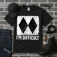 Im Difficult Double Black Diamond Ski Snowboard Gift Tall T-Shirt thumb 3