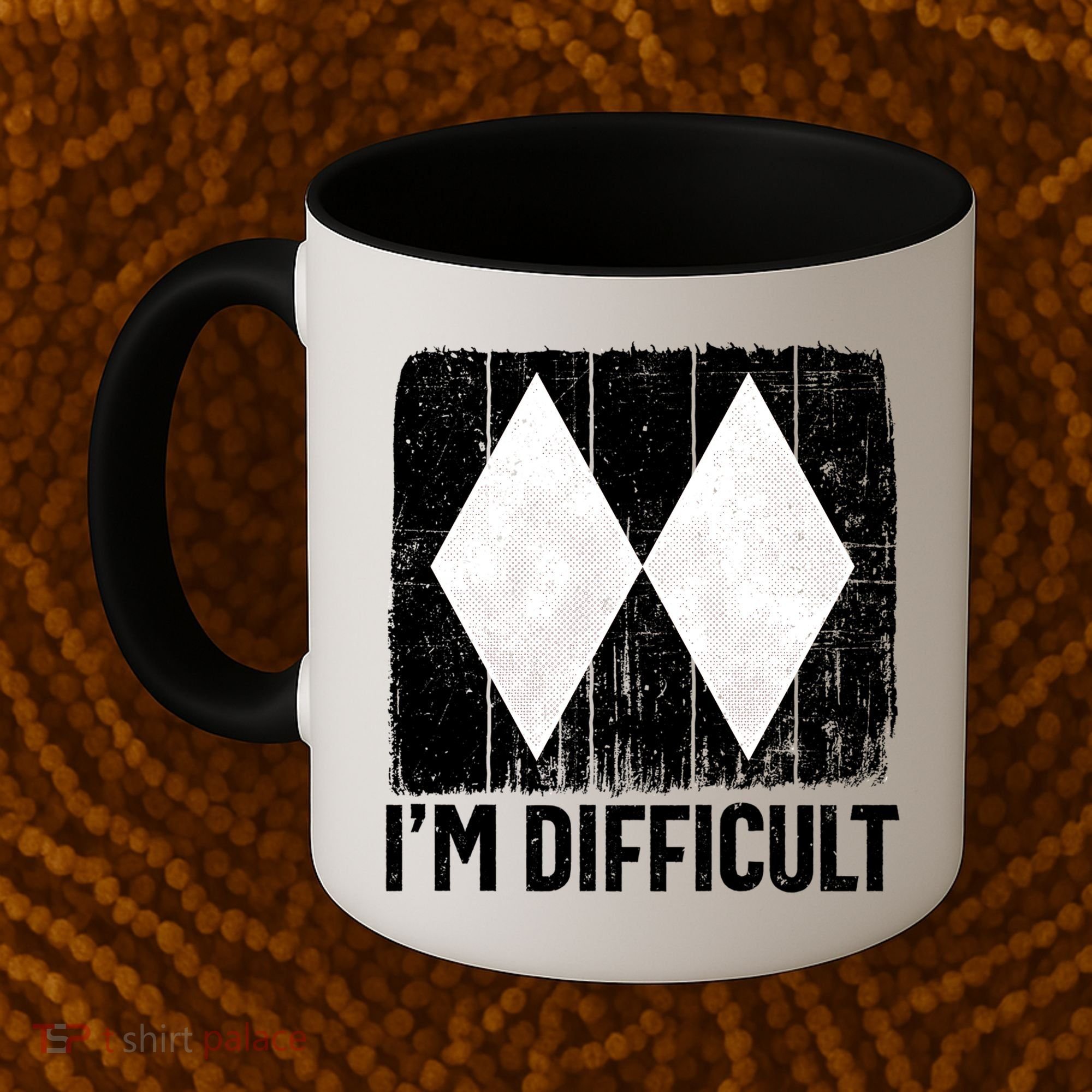 Im Difficult Double Black Diamond Ski Snowboard Gift Coffee Mug