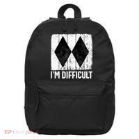 Im Difficult Double Black Diamond Ski Snowboard Gift 16 in Basic Backpack thumb 0