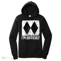 Im Difficult Double Black Diamond Ski Snowboard Gift Women's Hoodie thumb 0
