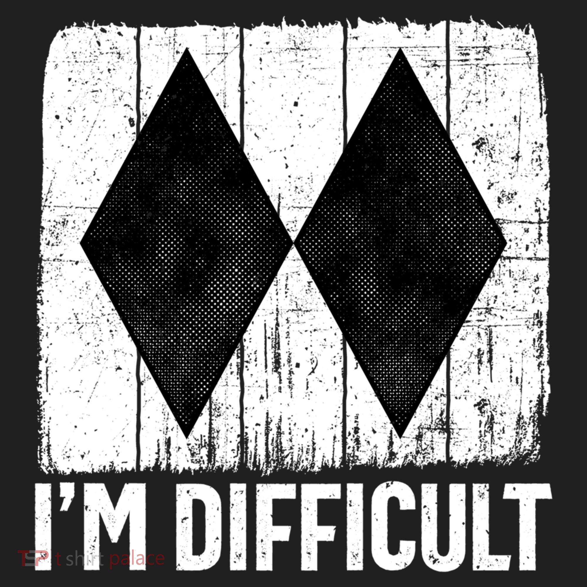 Im Difficult Double Black Diamond Ski Snowboard Gift Crop Fleece Hoodie