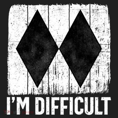 Im Difficult Double Black Diamond Ski Snowboard Gift Urban Oversized Heavyweight T-Shirt