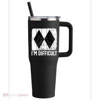 Im Difficult Double Black Diamond Ski Snowboard Gift 40oz Vacuum Insulated Stainless Steel Travel Tumbler thumb 0