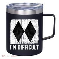 Im Difficult Double Black Diamond Ski Snowboard Gift 12oz Stainless Steel Coffee Mug thumb 0