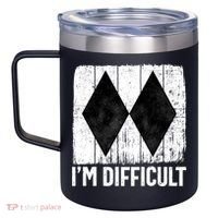 Im Difficult Double Black Diamond Ski Snowboard Gift 12oz Stainless Steel Coffee Mug thumb 2