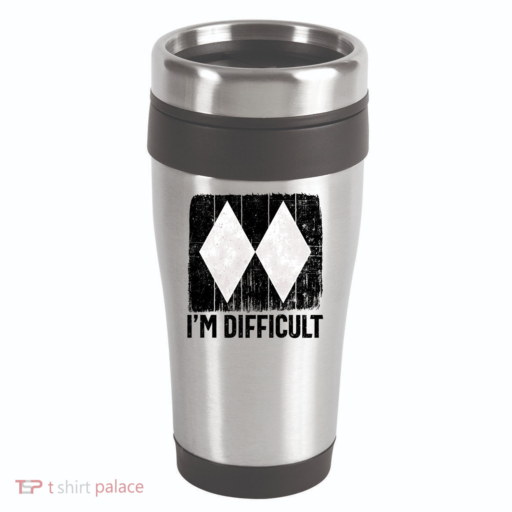 Im Difficult Double Black Diamond Ski Snowboard Gift 16oz Travel Tumbler