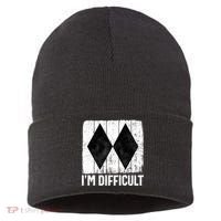 Im Difficult Double Black Diamond Ski Snowboard Gift Sustainable Knit Beanie thumb 0