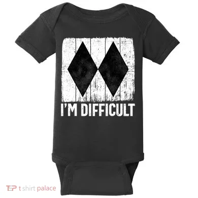 Im Difficult Double Black Diamond Ski Snowboard Gift Baby Bodysuit