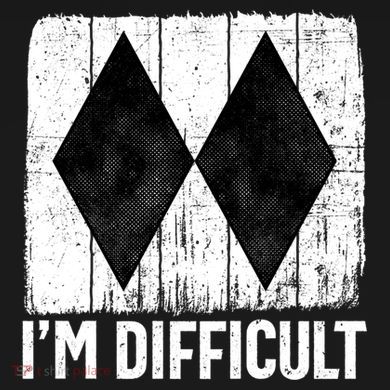 Im Difficult Double Black Diamond Ski Snowboard Gift Tie-Dye Long Sleeve Shirt