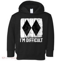 Im Difficult Double Black Diamond Ski Snowboard Gift Toddler Hoodie thumb 0