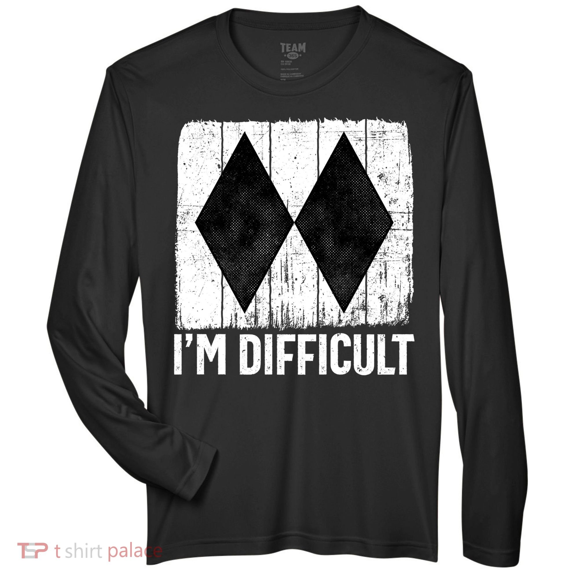 Im Difficult Double Black Diamond Ski Snowboard Gift Zone Performance Long-Sleeve T-Shirt