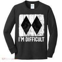 Im Difficult Double Black Diamond Ski Snowboard Gift Kids Long Sleeve Shirt thumb 0