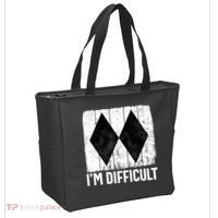Im Difficult Double Black Diamond Ski Snowboard Gift Tote Bag thumb 2