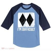 Im Difficult Double Black Diamond Ski Snowboard Gift Raglan Baseball Sleeve Shirt thumb 0