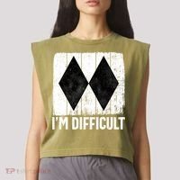 Im Difficult Double Black Diamond Ski Snowboard Gift Garment-Dyed Women's Muscle Tee thumb 2