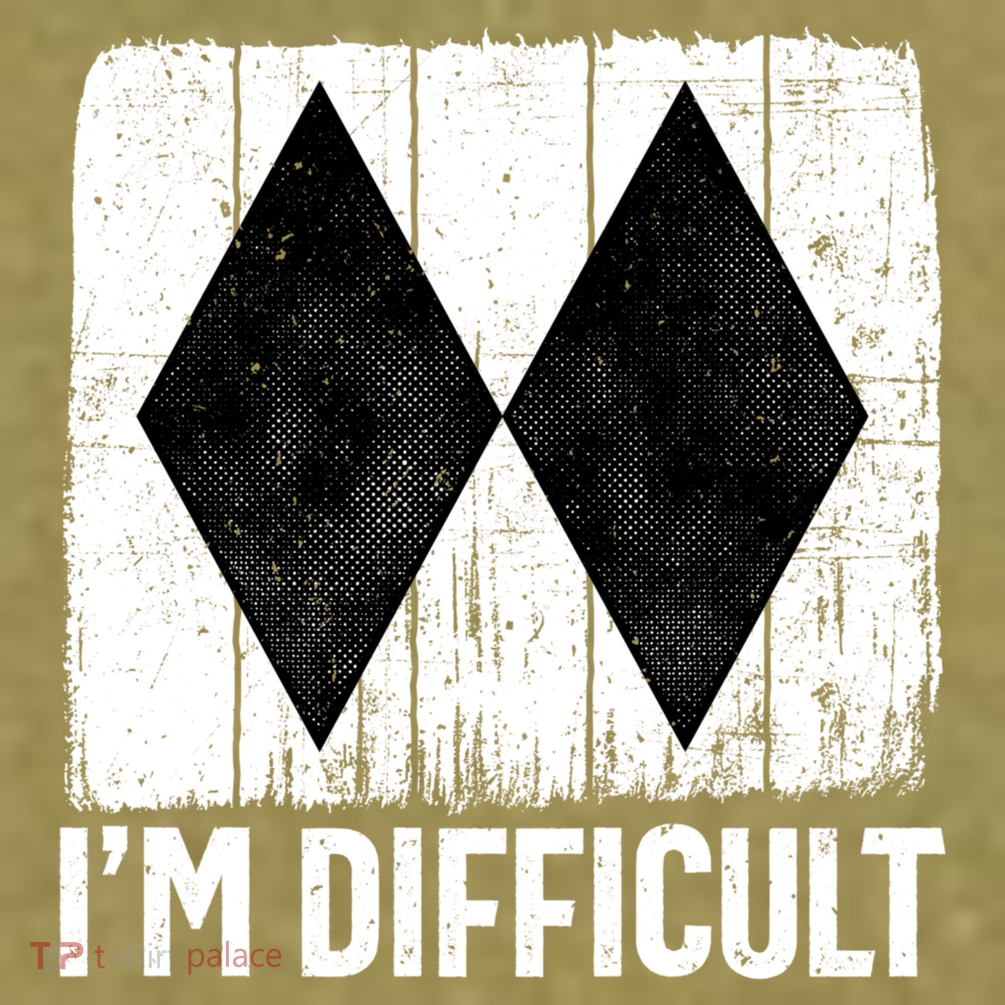 Im Difficult Double Black Diamond Ski Snowboard Gift Garment-Dyed Women's Muscle Tee