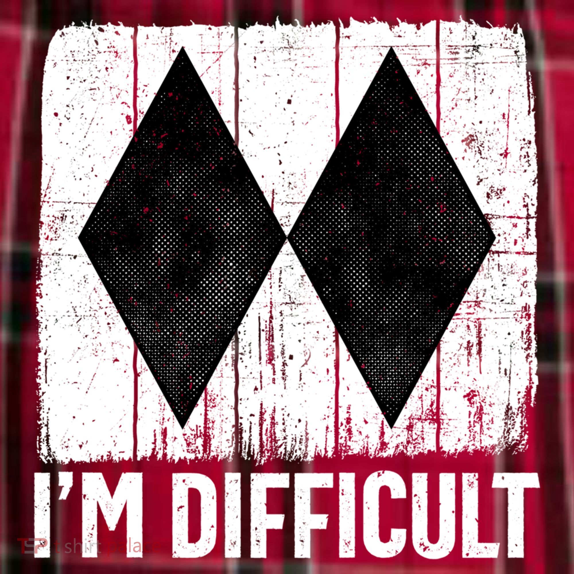 Im Difficult Double Black Diamond Ski Snowboard Gift Men's Flannel Plaid Pajama Pants