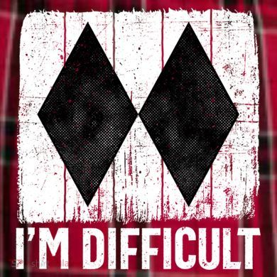 Im Difficult Double Black Diamond Ski Snowboard Gift Women's Flannel Plaid Pajama Pants