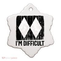 Im Difficult Double Black Diamond Ski Snowboard Gift Ceramic Ornament thumb 0
