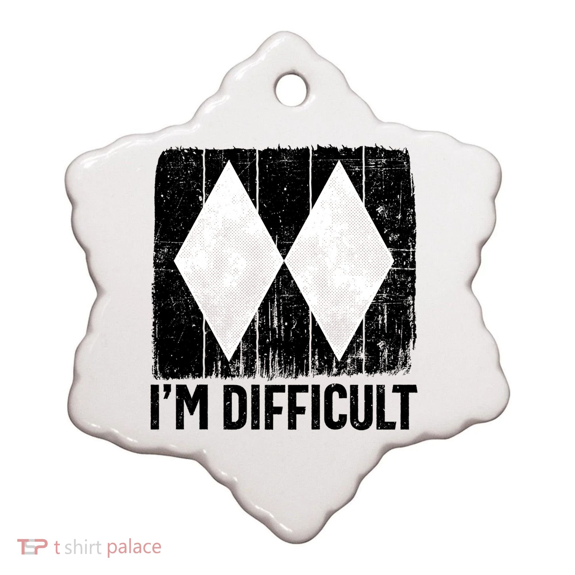 Im Difficult Double Black Diamond Ski Snowboard Gift Ceramic Ornament