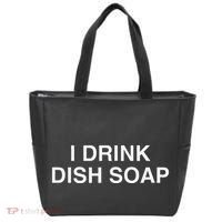 I Drink Dish Soap Funny Gen Z Brainrot Unhinged Novelty Meme Tote Bag thumb 0