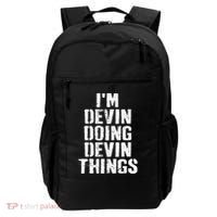 I'm Devin Doing Devin Things Personalized First Name Backpack thumb 0