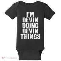 I'm Devin Doing Devin Things Personalized First Name Baby Bodysuit thumb 0
