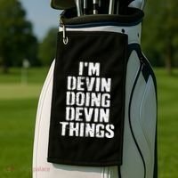 I'm Devin Doing Devin Things Personalized First Name Golf Towel thumb 2