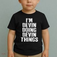 I'm Devin Doing Devin Things Personalized First Name Toddler T-Shirt thumb 2