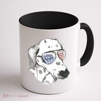Independence Day Dalmatian Dog Coffee Mug thumb 1