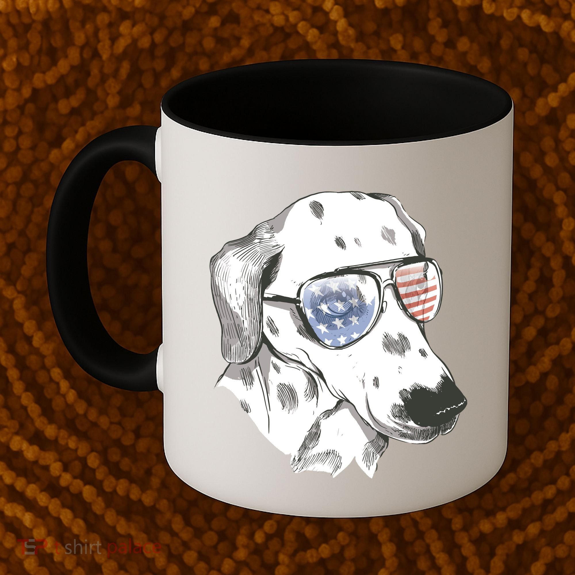 Independence Day Dalmatian Dog Coffee Mug