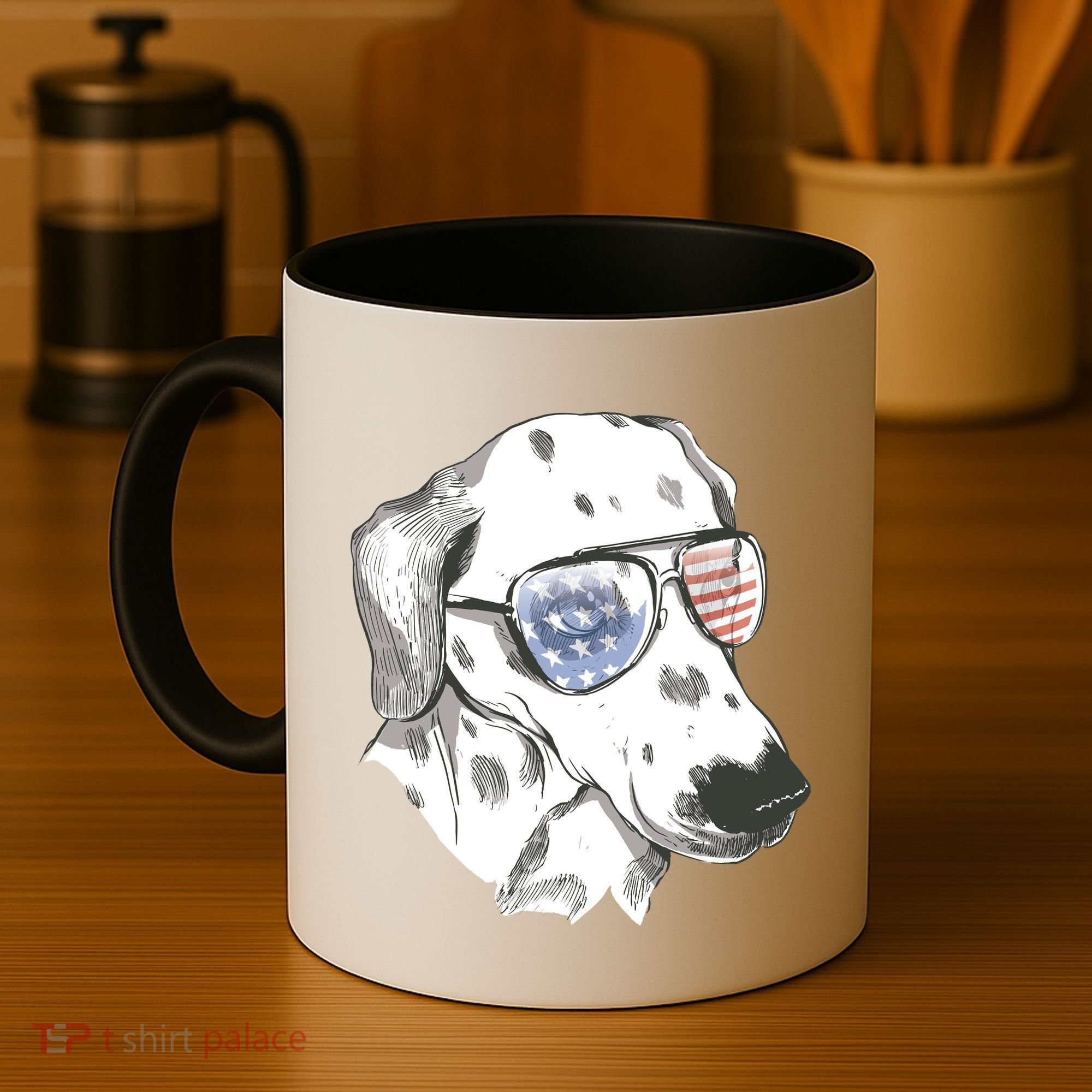 Independence Day Dalmatian Dog Coffee Mug