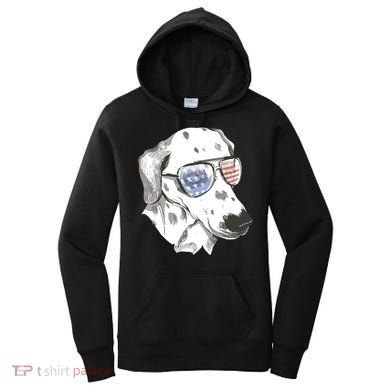 Independence Day Dalmatian Dog Women's Hoodie
