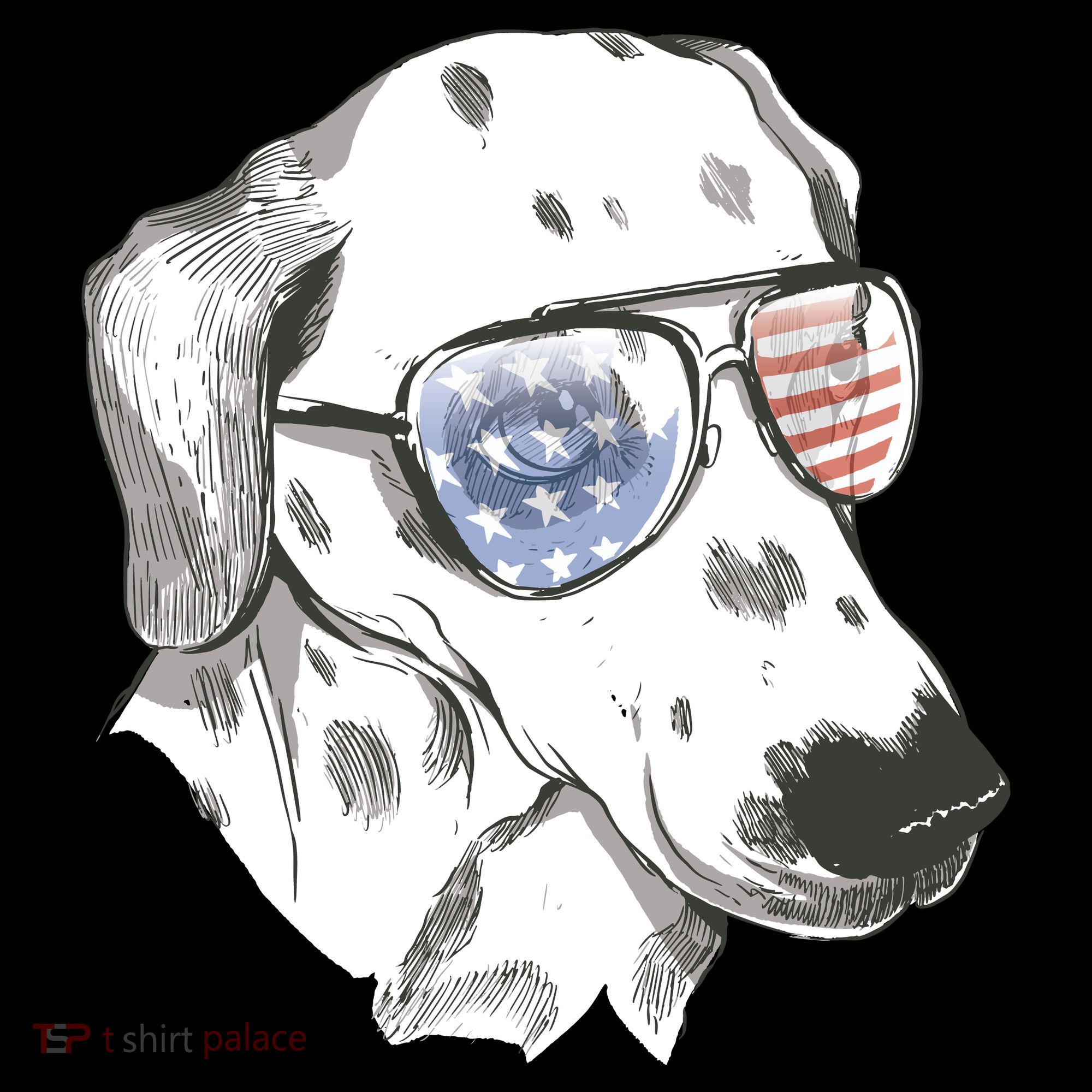 Independence Day Dalmatian Dog Women's Hoodie