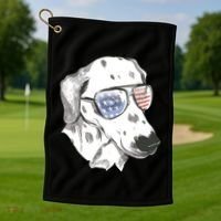 Independence Day Dalmatian Dog Golf Towel thumb 1