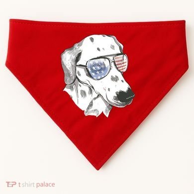 Independence Day Dalmatian Dog USA-Made Doggie Bandana