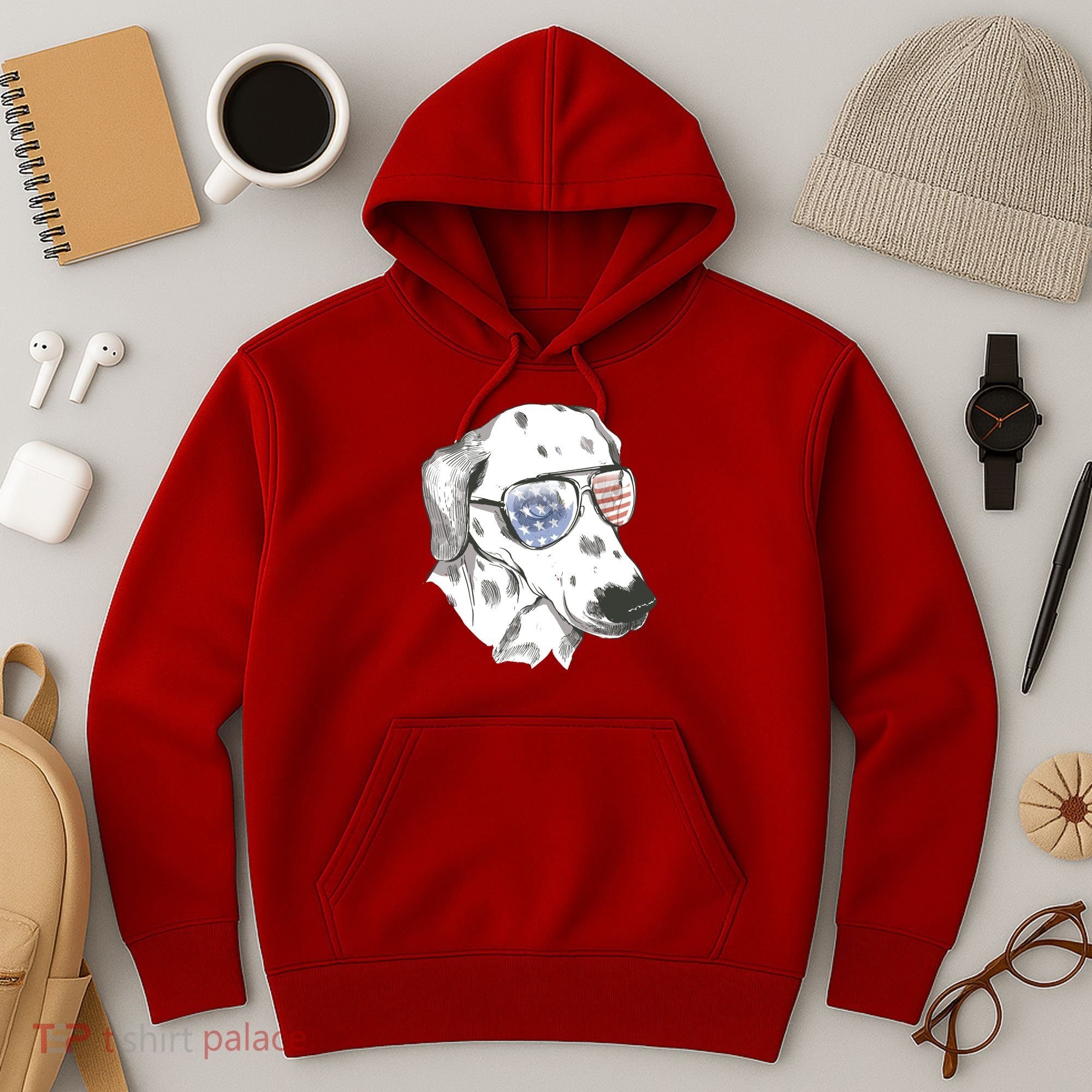 Independence Day Dalmatian Dog Hoodie