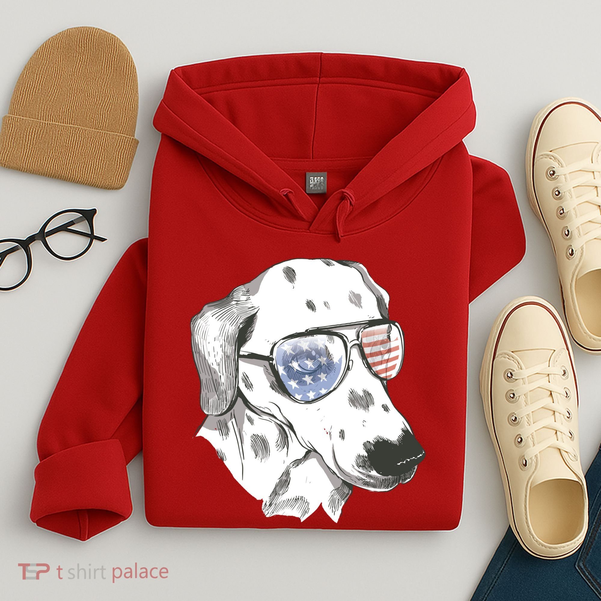 Independence Day Dalmatian Dog Hoodie