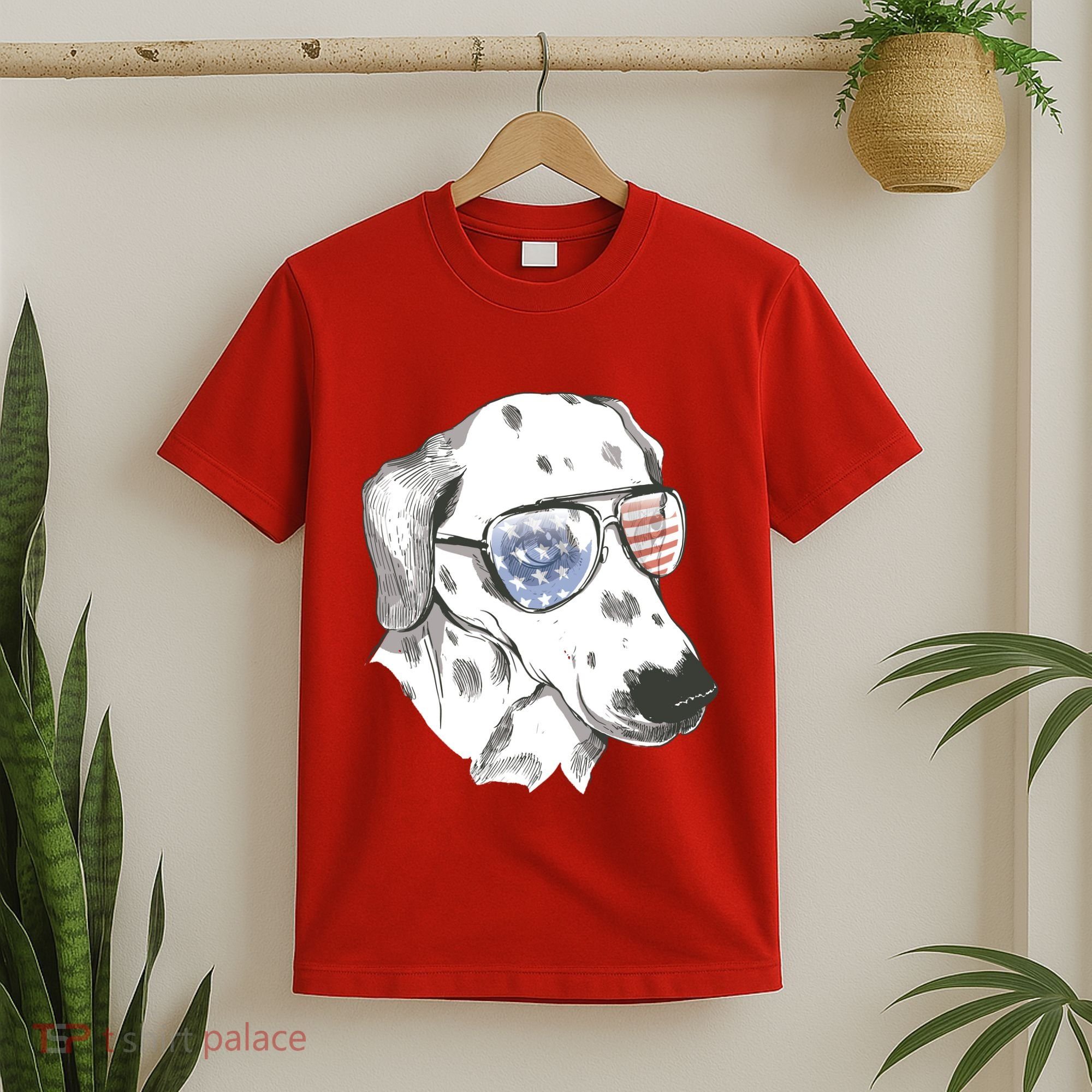 Independence Day Dalmatian Dog T-Shirt