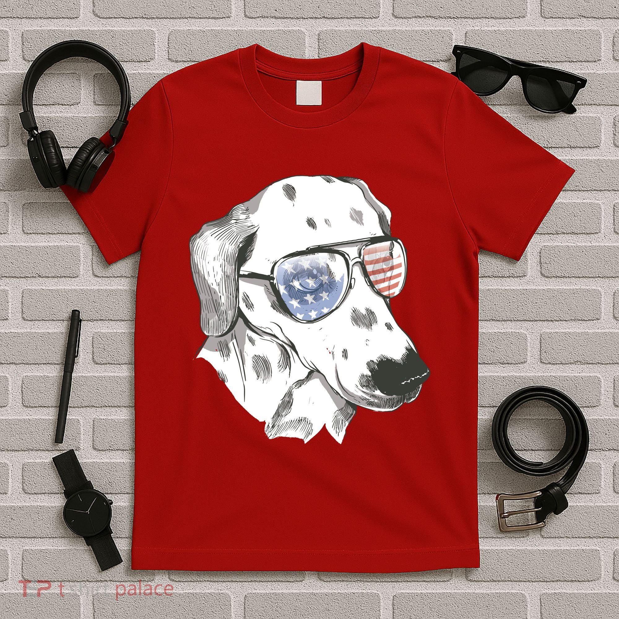 Independence Day Dalmatian Dog T-Shirt