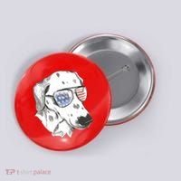 Independence Day Dalmatian Dog Button thumb 0