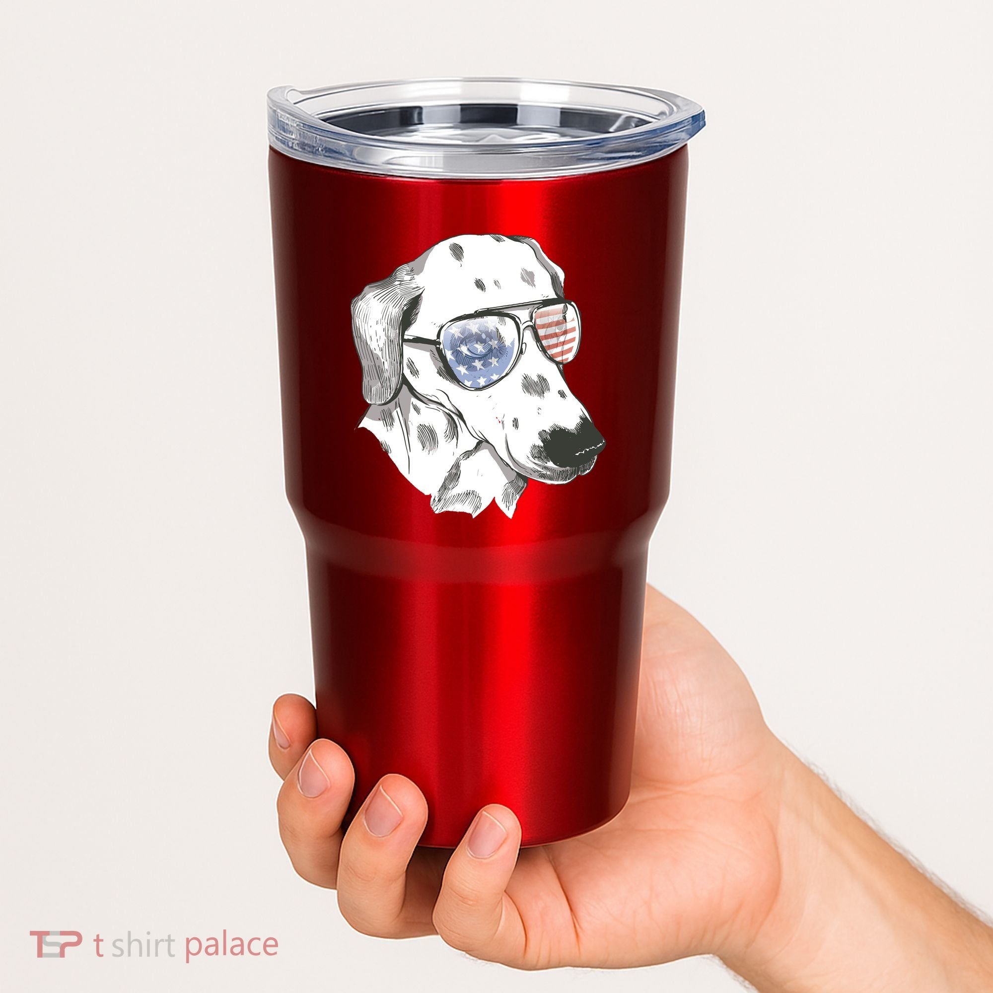 Independence Day Dalmatian Dog Tumbler