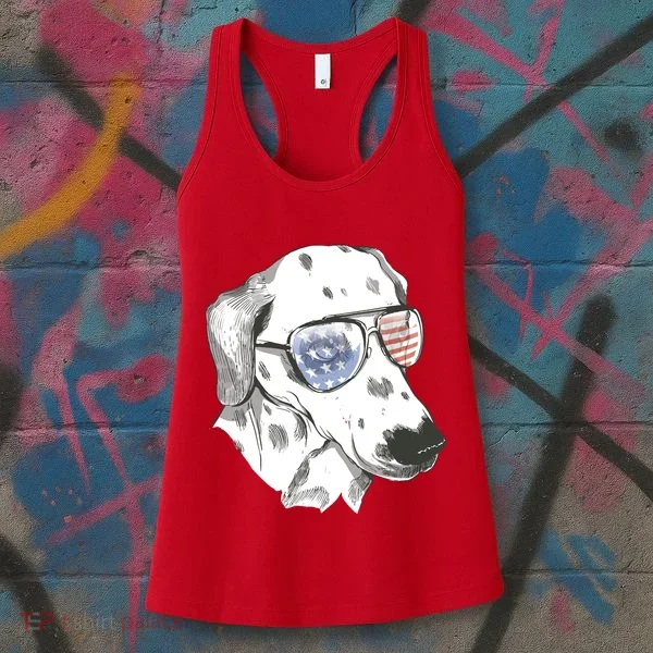 Independence Day Dalmatian Dog Women's Tank Top